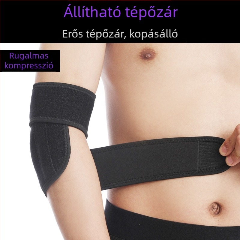 Légáteresztő könyökvédő teniszezéshez és kosárlabdához rugós támasztékkal