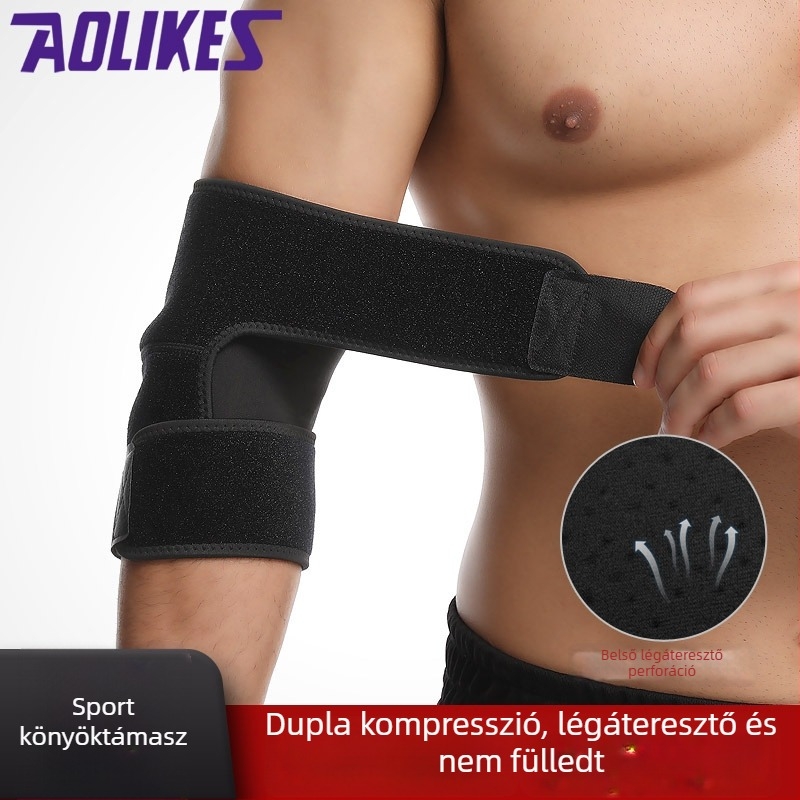 AOLIKES sport könyökvédő, ízületi védelem, állítható, lélegző és könnyű, egy méret a 25–35 cm-es könyökkörfogatra