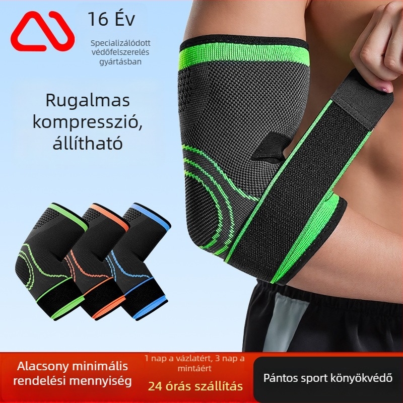 Légáteresztő kötött könyöktámaszok súlyemeléshez és kosárlabdázáshoz, kültéri sportokhoz