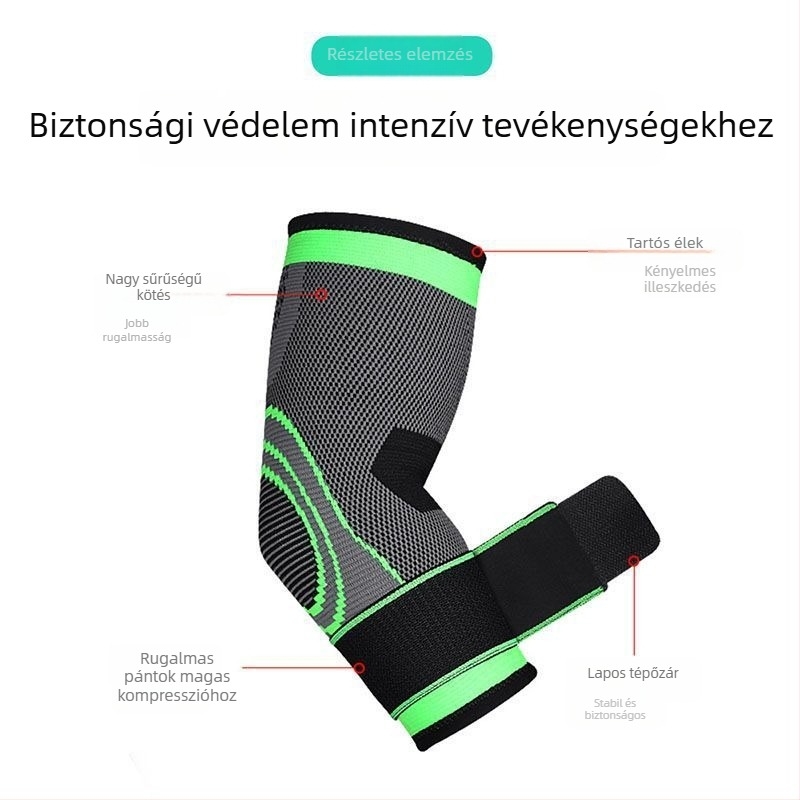 Légáteresztő kötött könyöktámaszok súlyemeléshez és kosárlabdázáshoz, kültéri sportokhoz