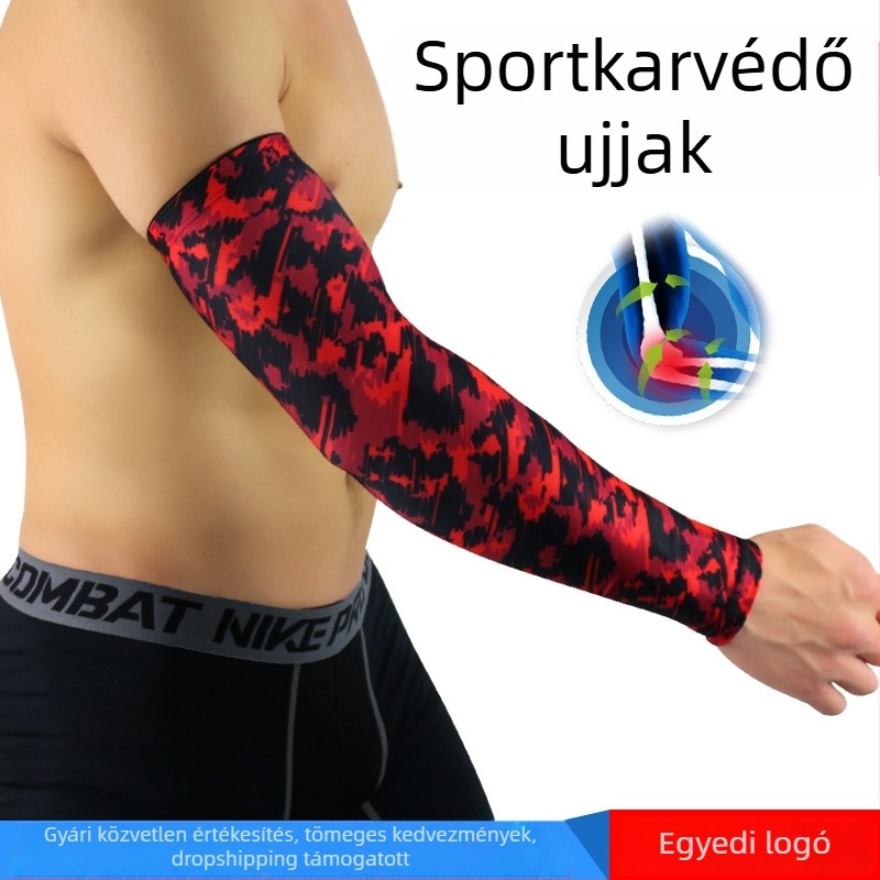 Hosszú, légáteresztő könyökvédő kültéri sportokhoz: kosárlabda, tollaslabda, röplabda, kerékpározás és túrázás