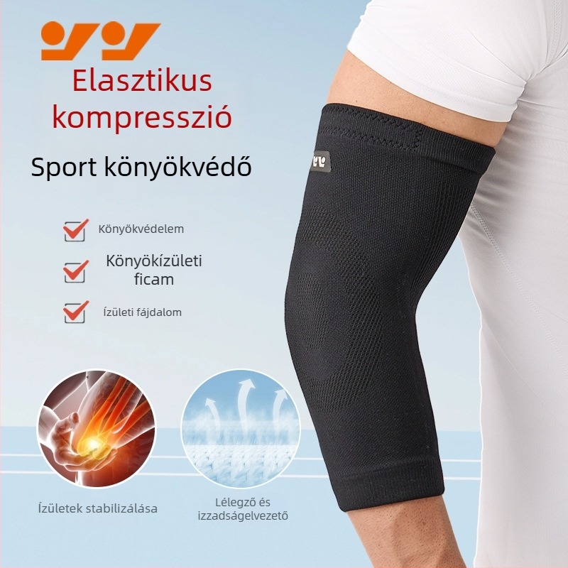 Kötött könyökvédő, négyirányú rugalmas, vékony és légáteresztő, minden évszakra, férfiaknak és nőknek.
