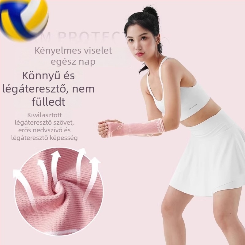 Röplabda könyökvédő és karvédő gyerekeknek és felnőtteknek, lélegző anyagú, csuklóvédővel