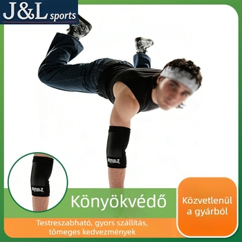 Kötött kompressziós könyökvédők, csúszásmentes, lélegző, izzadság-elvezető, kosárlabda és edzéshez