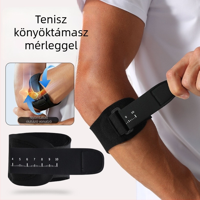 Könyökvédő kompressziós mandzsettával és párnával, teniszkönyök védelmére, badmintonhoz és sportokhoz