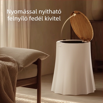 Skandináv stílusú fedeles szemetes, nyomófedelemmel, műanyag, hálószoba vagy fürdőszoba számára