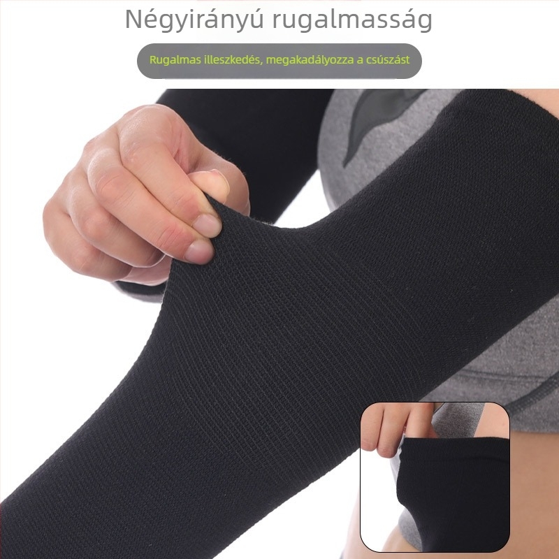 Hosszú ujjú, négyszeresen rugalmasan nyúló kötött könyökvédők