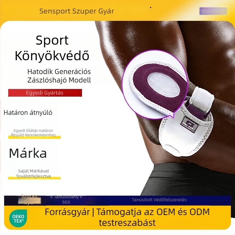 Sportos, könnyű, légáteresztő könyökvédő szilikon ütéscsillapítóval