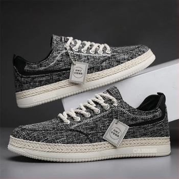 Férfi vászon slip-on cipők, könnyűek, lélegzőek és strapabírók, mindennapi viselethez