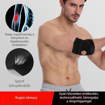 Kosárlabda könyökvédő, lélegző anyag, állítható rugós támasz