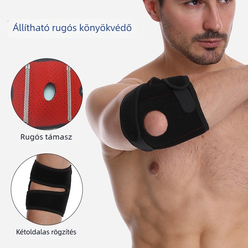 Kosárlabda könyökvédő, lélegző anyag, állítható rugós támasz