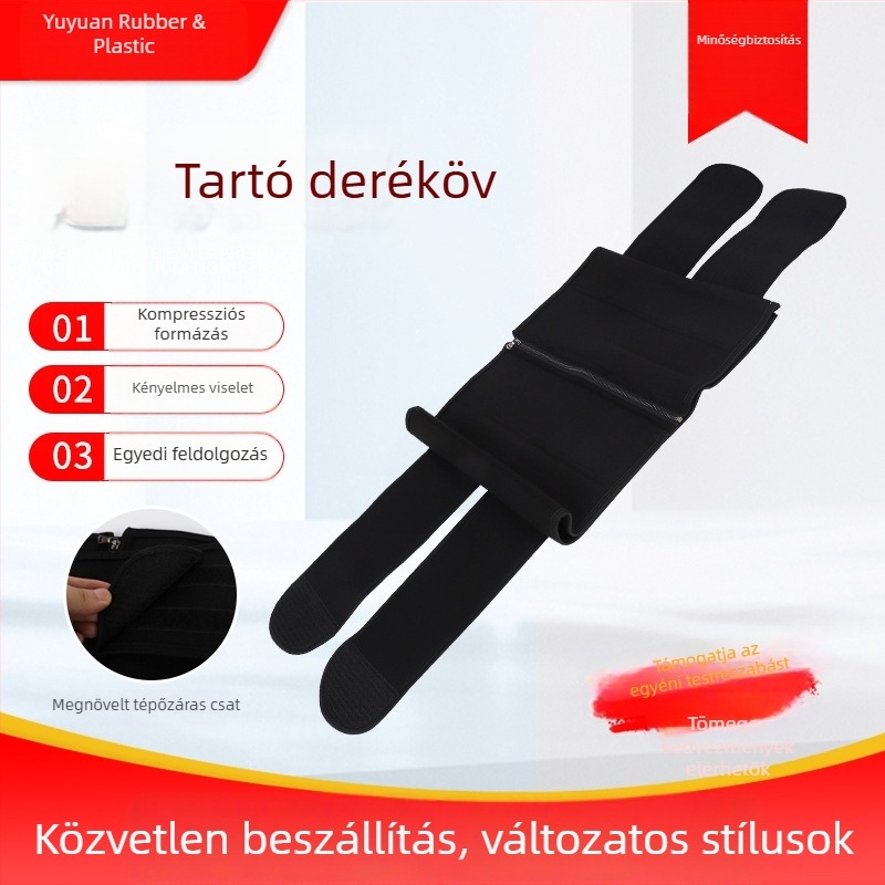 Úszóanyagból készült sport deréköv, rugalmas, fekete, lélegző edzéshez