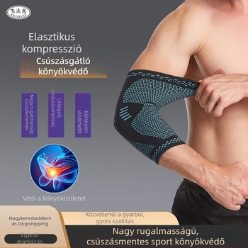 Szabadban használható könyökvédő, kötött, meghosszabbított, légáteresztő, nedvszívó, uniszex, kosárlabda és tollaslabda számára