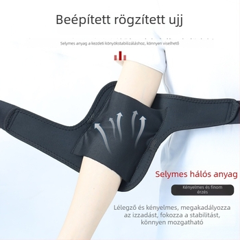 Légáteresztő, könnyű könyökvédő beépített védelemmel, állítható, kosárlabda és tenis használatra