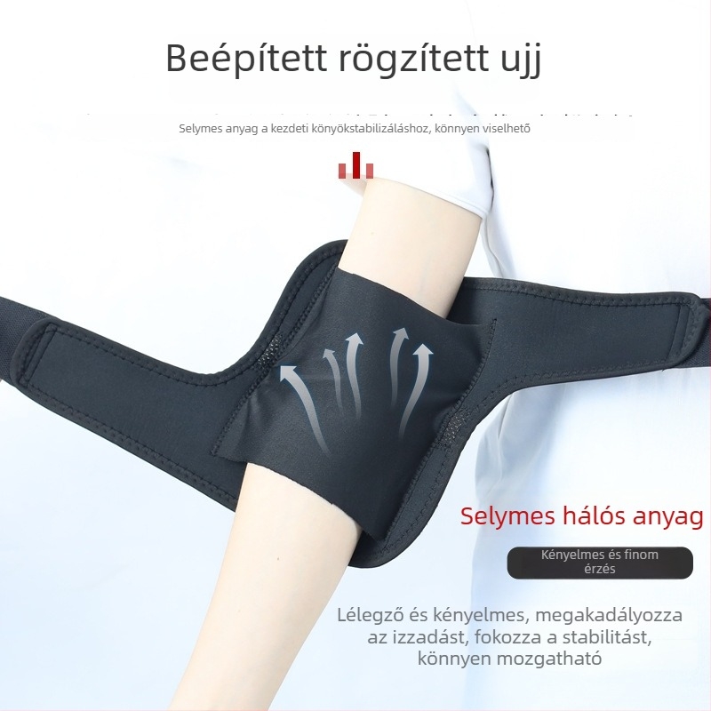 Légáteresztő, könnyű könyökvédő beépített védelemmel, állítható, kosárlabda és tenis használatra
