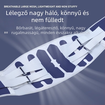 Minden évszakhoz használható deréköv, lumbális támaszt nyújt, megóvja a megterheléstől és a porckorong-hernia kialakulásától, vékony és lélegző, hosszú üléshez és álláshoz ideális, fitnesz rajongóknak