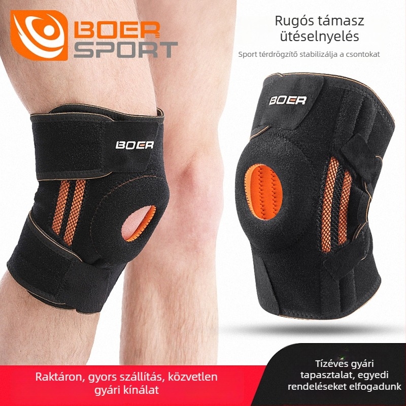 Légáteresztő sporttérdvédő férfiak és nők számára, patella-támogatás és kompresszióval ellátott ütéscsillapítás, futáshoz, hegymászáshoz, kosárlabdához és fitneszhez