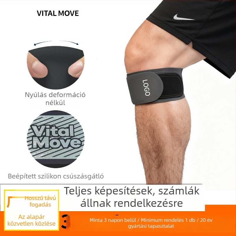Szakmai ultra vékony patelláris térdvédő körbefonható szalagfeszítéssel a szalagok stabilizálására