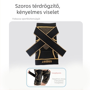 Rézionos gyűrűs térdvédő, kompressziós ütéscsillapító, kosárlabda, kerékpározás és hegymászás számára, légáteresztő poliészter