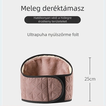 Fleece-szel bevont meleg deréköv a has támasztására, uniszex, őszi-téli hideg időkre