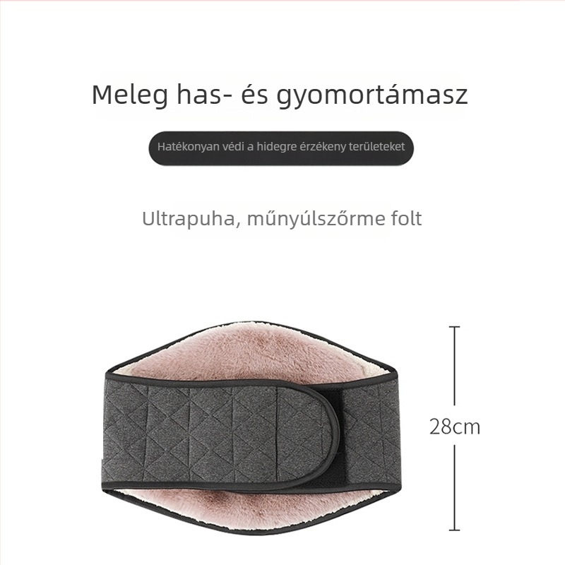 Fleece-szel bevont meleg deréköv a has támasztására, uniszex, őszi-téli hideg időkre