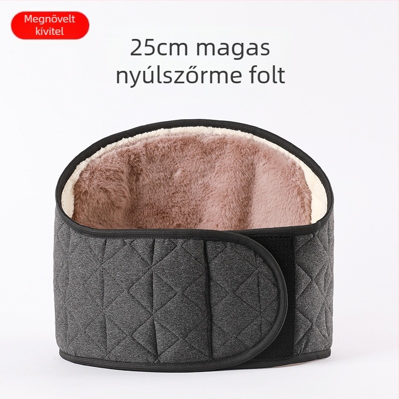 Fleece-szel bevont meleg deréköv a has támasztására, uniszex, őszi-téli hideg időkre