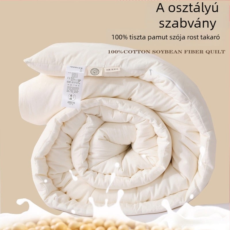 A-kategóriás szója rostos paplan tiszta pamut huzattal, töltet szója rost, négy évszakos meleg, szatén szövés