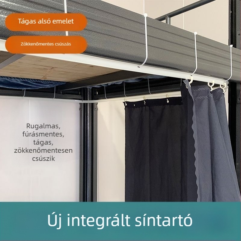 U-alakú ágyfüggöny kettős sínnel, kollégiumi ágyhoz, integrált íróasztal-függöny