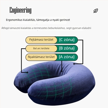 Thaiföldi természetes latexből készült U-alakú nyakpárna utazásokhoz és pihenéshez, nyaki gerinc-támogatáshoz