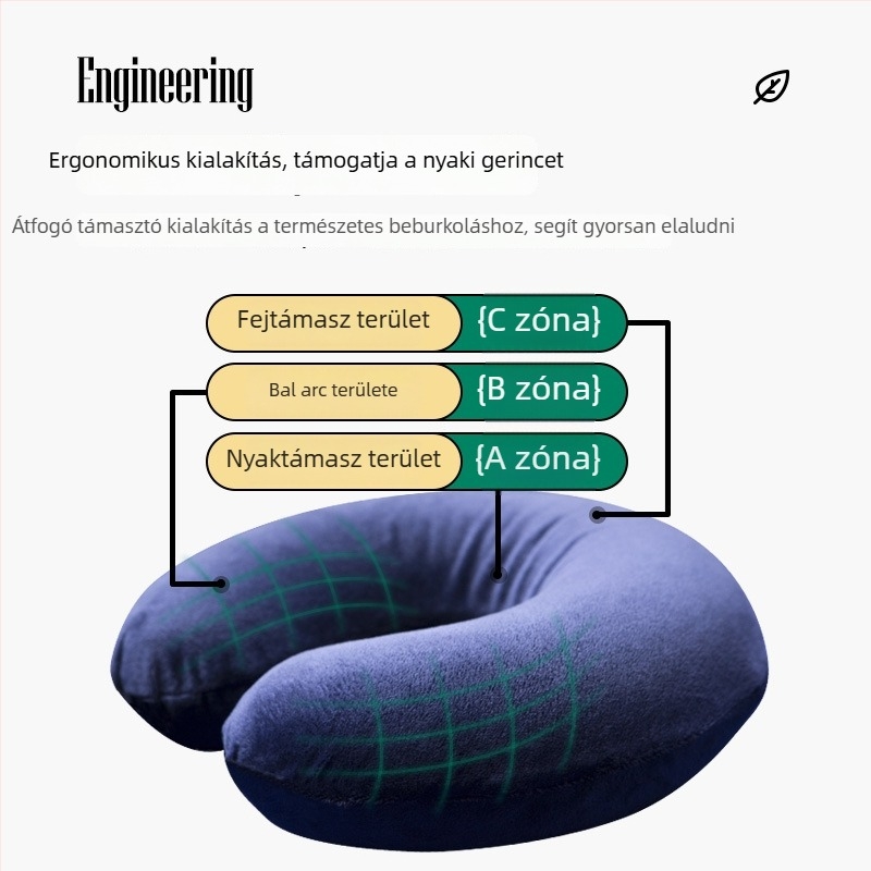 Thaiföldi természetes latexből készült U-alakú nyakpárna utazásokhoz és pihenéshez, nyaki gerinc-támogatáshoz