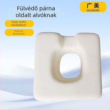 Memóriahabos párna oldalsó alváshoz fülvédővel, lassú visszaalakulással, domborított dizájn