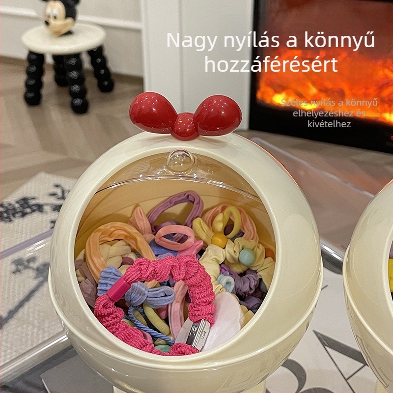 Szabadalmaztatott hajgumi tároló doboz fedővel, asztali kozmetikai szervező, vastított kivitel, testreszabható