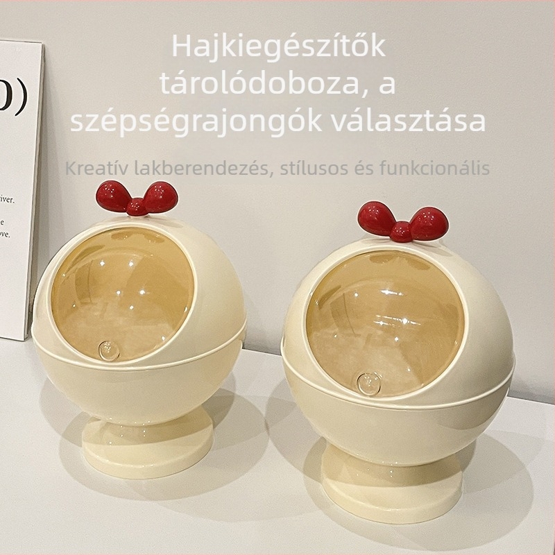 Szabadalmaztatott hajgumi tároló doboz fedővel, asztali kozmetikai szervező, vastított kivitel, testreszabható