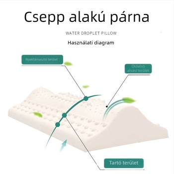 Weileao vízcsepp alakú párna természetes latexből, nyaki támasztékkal, hengeres formájú alváshoz