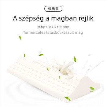 Weileao vízcsepp alakú párna természetes latexből, nyaki támasztékkal, hengeres formájú alváshoz