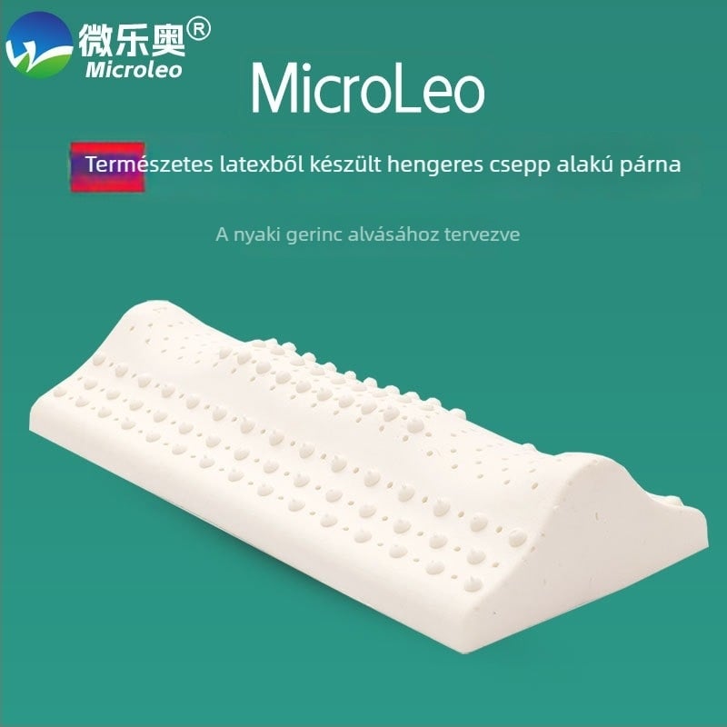 Weileao vízcsepp alakú párna természetes latexből, nyaki támasztékkal, hengeres formájú alváshoz