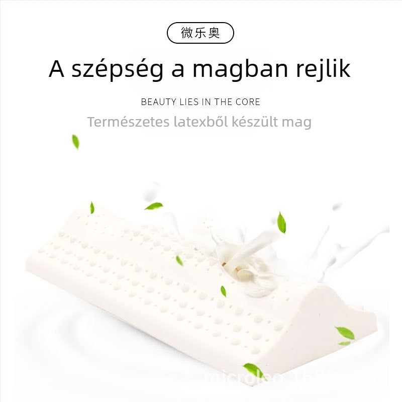 Weileao vízcsepp alakú párna természetes latexből, nyaki támasztékkal, hengeres formájú alváshoz