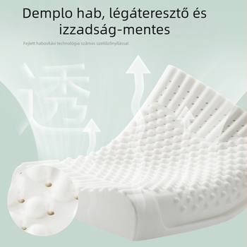 Természetes latexből készült hullámos párna a nyaki gerinc támogatására, felnőtteknek, magassága 10–15 cm