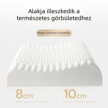 Természetes latexből készült hullámos párna a nyaki gerinc támogatására, felnőtteknek, magassága 10–15 cm