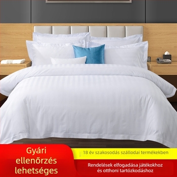 100% pamut hotel ágyneműkészlet, 60-count, szatén szövés, reaktív színezés, 4 darabos készlet, geometrikus minta