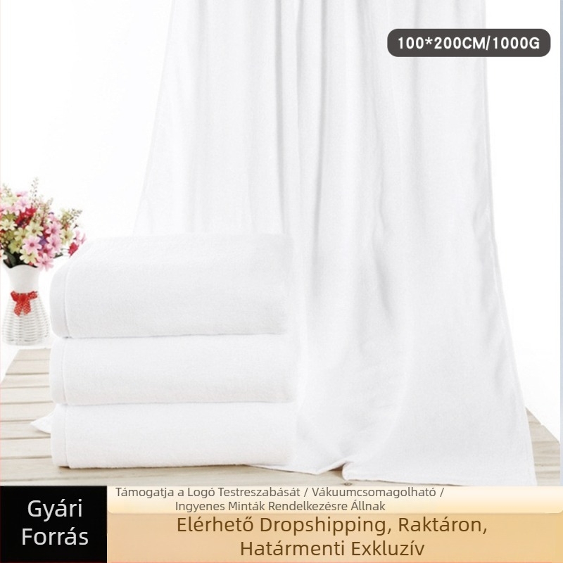 100×200 cm pamut fürdőlepedő, fehér, szállodák és spa-k számára