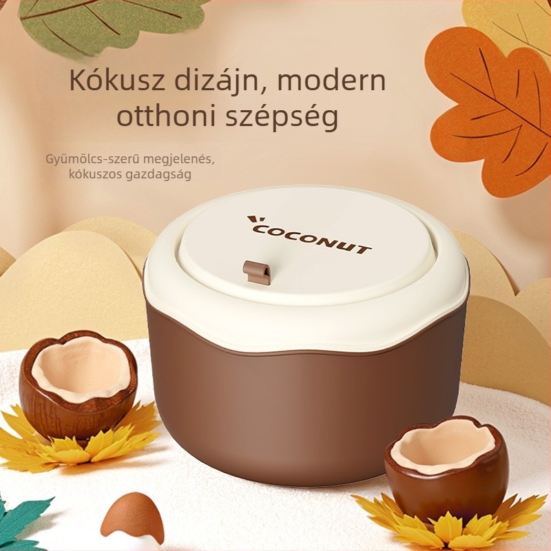 Kompakt asztali szemetes, aranyos, nyomógombos fedéllel, mini tároló irodai használatra