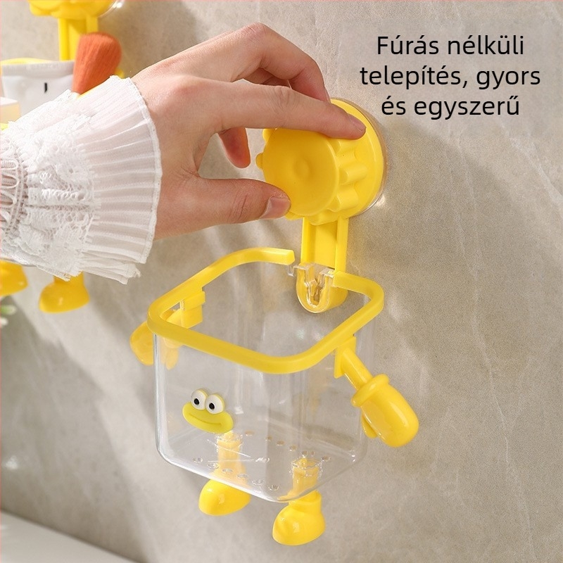 Fali fürdőszobai szemetes vákuumos rögzítéssel, mini, aranyos dizájn arc-törölközők tárolására