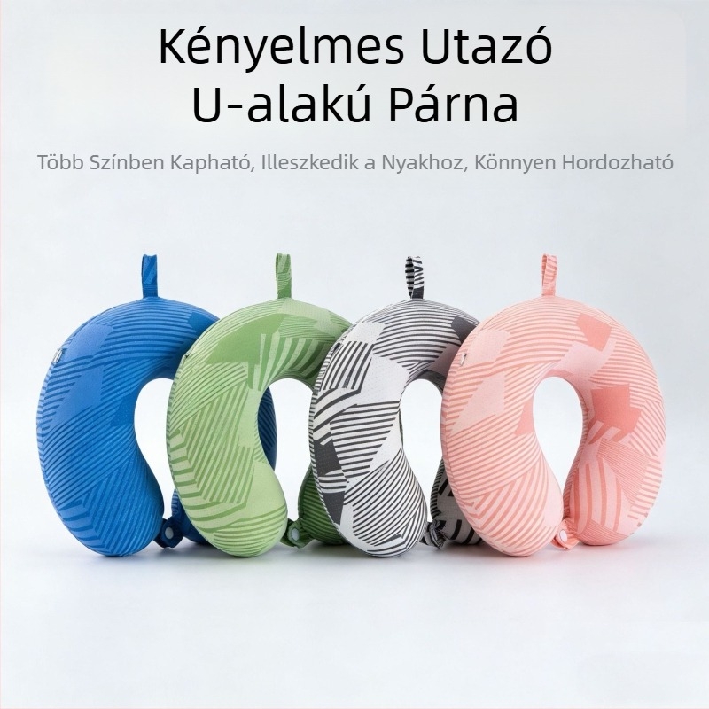 Nyári hűs Ice Silk U-alakú nyakpárna, hordozható utazási párna, memória cotton töltet