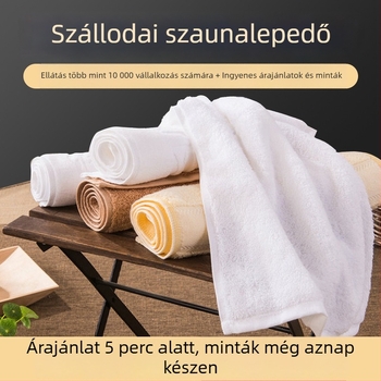 Szállodai fürdő- és arctörölközők, 100% pamut, fehér, antibakteriális, logóval testre szabható