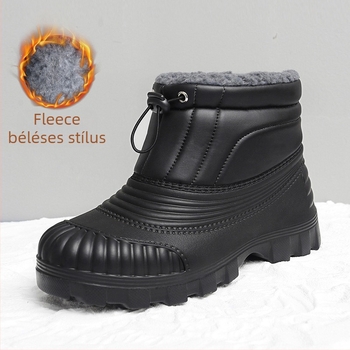 Férfiaknak vízálló téli bakancs, középmagasságú, melegen bélelt belsővel, havas munkára
