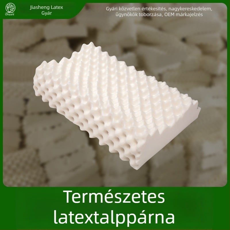 Latex párna, farkasfog alakú, természetes latex, latex tartalom >90%, magasság 10,1–15 cm, súly 1,1–1,5 kg