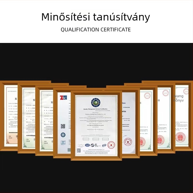 Latex párna, farkasfog alakú, természetes latex, latex tartalom >90%, magasság 10,1–15 cm, súly 1,1–1,5 kg