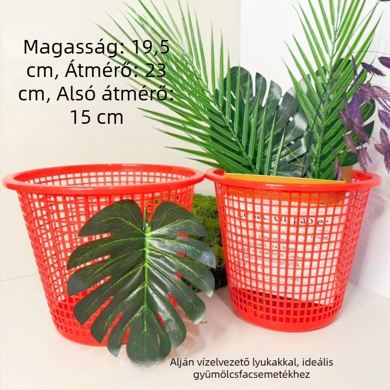 Nyitott tetejű műanyag kuka, kerek hordó alakú, 4 L alatti kapacitással, otthonra vagy kollégiumba