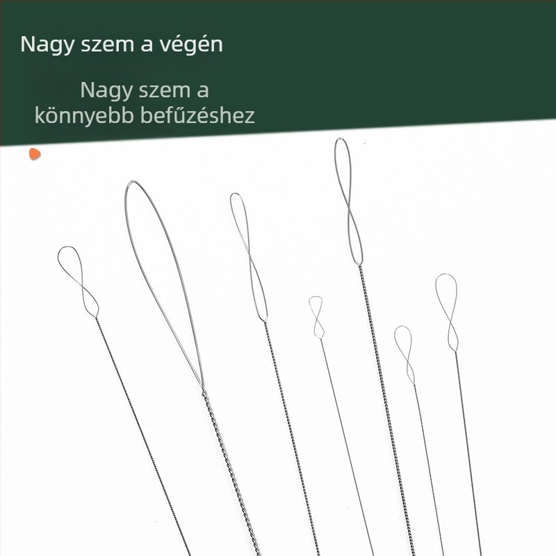 Extra vékony gyöngyfűző tűk nagy szemmel, csavarodó kialakítású — DIY ékszerkészítő eszközök